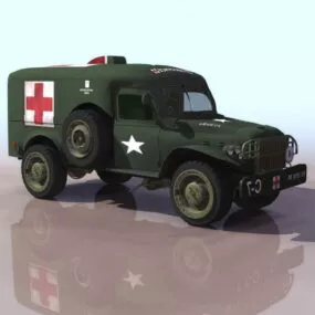 Wwii Military Ambulance 3d model