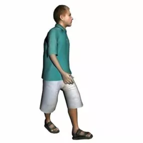 Character Walking Man In Casual Clothes 3d model