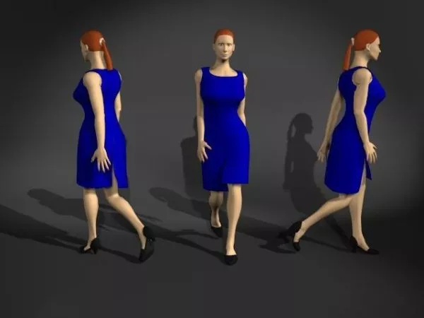 Woman Sitting With Hand Up 3d model