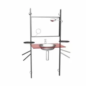 Wall Mounted Stainless Steel Vanity 3d model