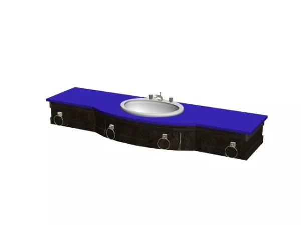 Wall Mounted Vanity Counter 3d model Wall Mounted Vanity Counter 3d model