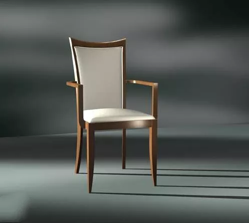 Walnut Dining Chair With Arms 3d model Walnut Dining Chair With Arms 3d model
