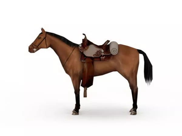 War Horse With Saddle 3d model War Horse With Saddle 3d model