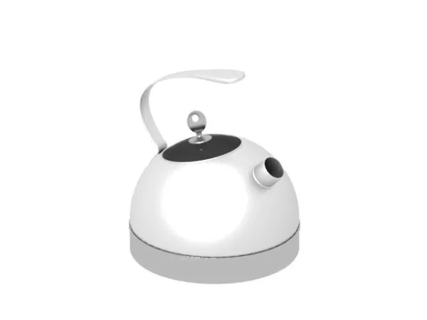 Old Grey Electric Kettle 3d model
