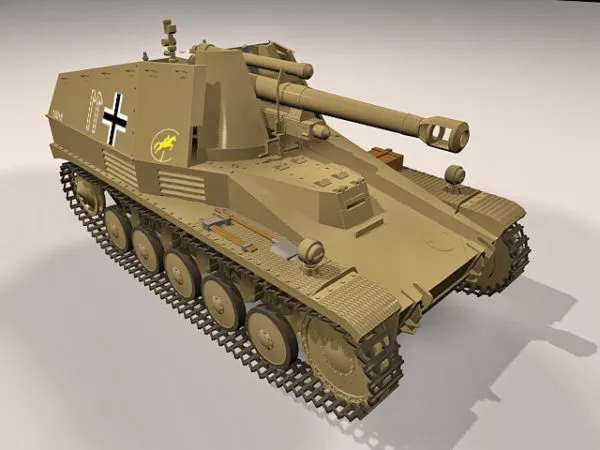 Wespe Self-propelled Artillery 3d model Wespe Self-propelled Artillery 3d model