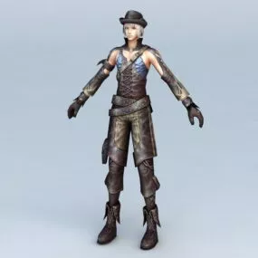 Western Cowboy Rigged 3d model