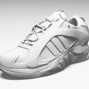 White Leather Sneaker 3d model