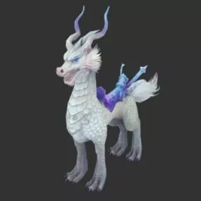 White Qilin Character 3d model