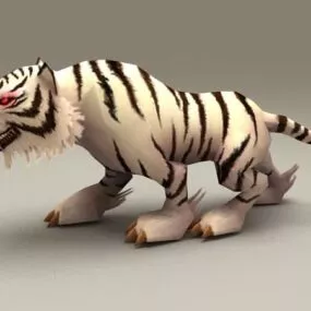 White Tiger Rigged & Animated 3d model