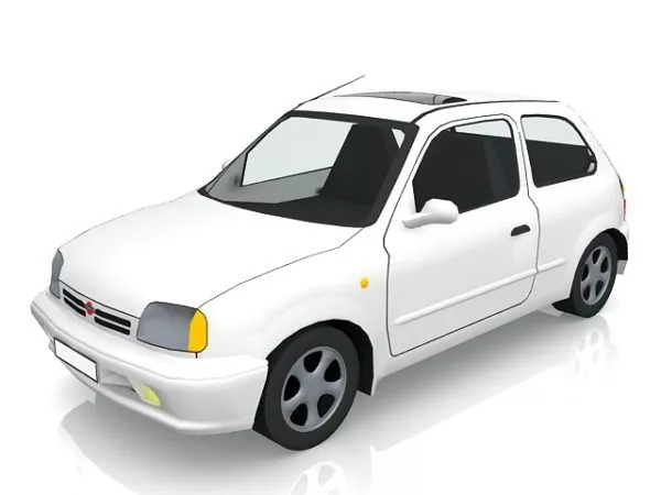 White Two-door Coupe 3d model White Two-door Coupe 3d model