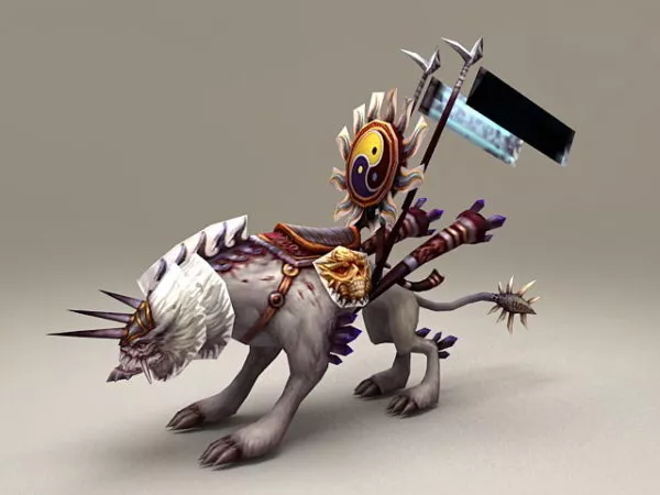 White Wolf Mount Low Poly 3d model White Wolf Mount Low Poly 3d model