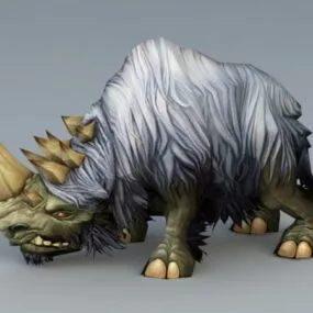 White Woolly Rhinoceros 3d model