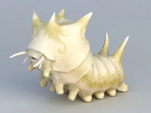 White Worm Monster Rigged 3d model White Worm Monster Rigged 3d model