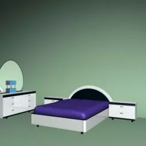 White Bedroom Furniture Sets 3d model