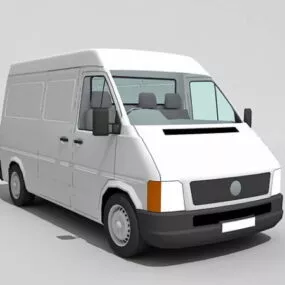 White Cargo Van 3d model