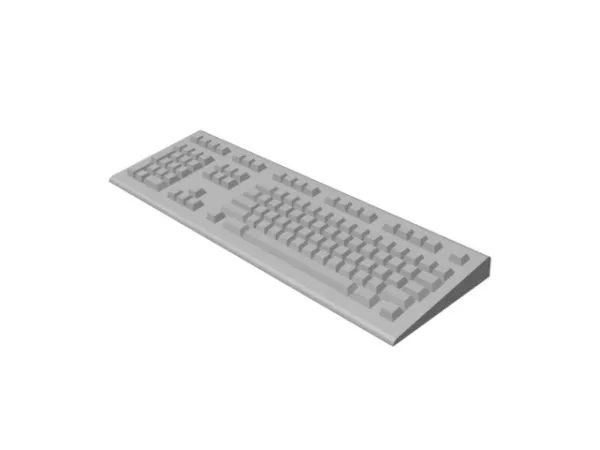 White Computer Keyboard 3d model White Computer Keyboard 3d model