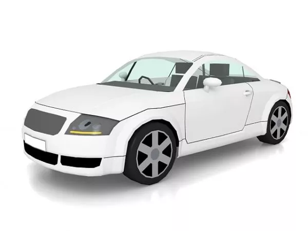 White Coupe Car 3d model White Coupe Car 3d model