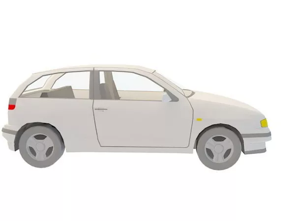 White Hatchback Car 3d model White Hatchback Car 3d model