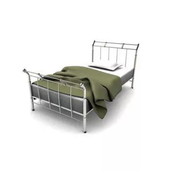 White Metal Single Bed 3d model White Metal Single Bed 3d model