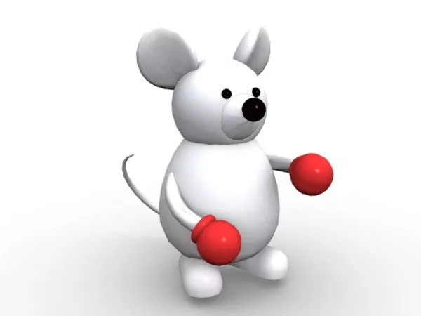 White Mouse Cartoon Character 3d model White Mouse Cartoon Character 3d model