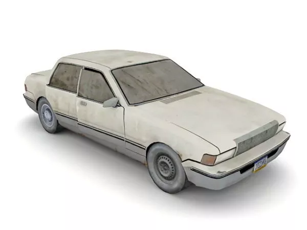 White Sedan Car 3d model White Sedan Car 3d model