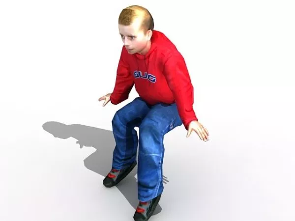 Dog Toy With Kid Boy 3d model