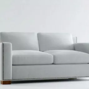 White Two-seater Upholstered Loveseat 3d model