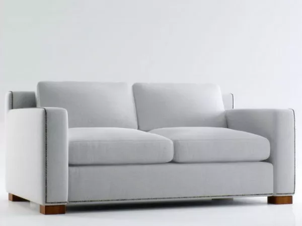 White Two-seater Upholstered Loveseat 3d model White Two-seater Upholstered Loveseat 3d model