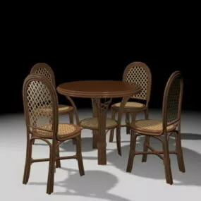 Wicker Dining Room Sets 3d model