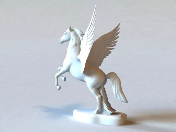 White Horse With Saddle 3d model