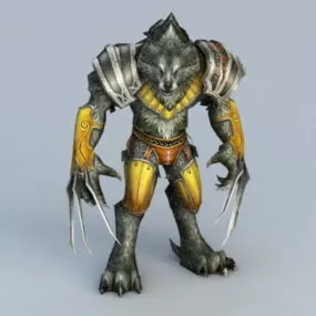 Wolf Warrior Rigged 3d model