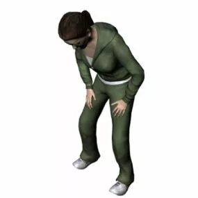 Woman Gasping For Breath Character 3d model