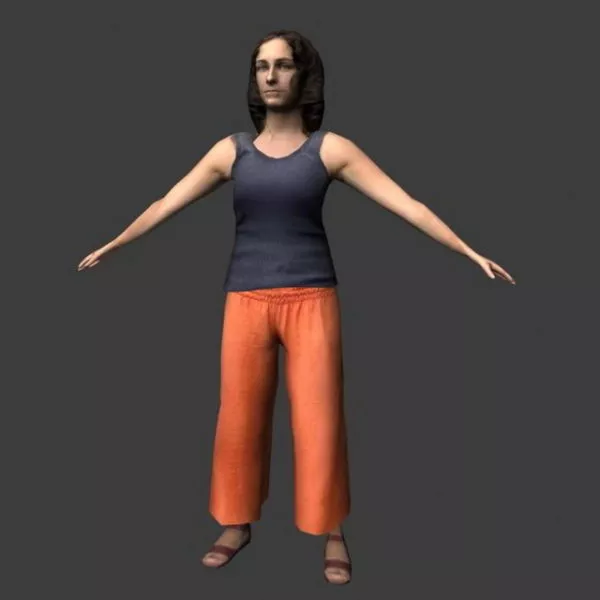 Woman In T-pose Character 3d model Woman In T-pose Character 3d model