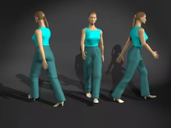 Woman In A Walking Pose Character 3d model Woman In A Walking Pose Character 3d model