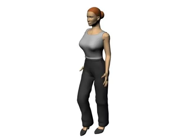 Character Woman In Blouse Undershirt 3d model Character Woman In Blouse Undershirt 3d model