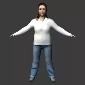 Character Woman In Fall Outfits 3d model