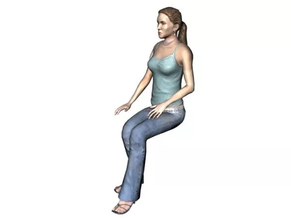 Character Woman In Jeans Spaghetti Top 3d model Character Woman In Jeans Spaghetti Top 3d model