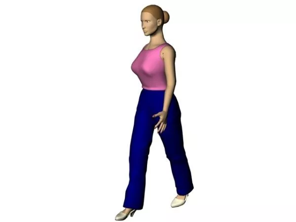 Character Woman In Pink Undershirt 3d model Character Woman In Pink Undershirt 3d model
