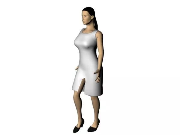 Character Woman In Sheath Dress 3d model Character Woman In Sheath Dress 3d model