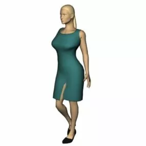 Character Woman In Sleeveless 3d model