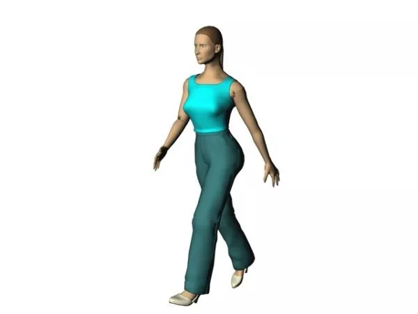 Character Woman In Sleeveless Shirt 3d model Character Woman In Sleeveless Shirt 3d model