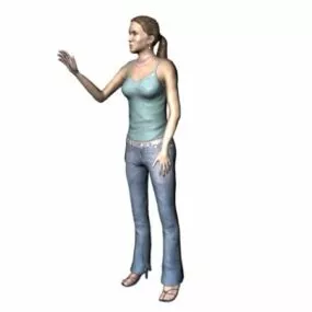 Character Woman In Spaghetti Top 3d model