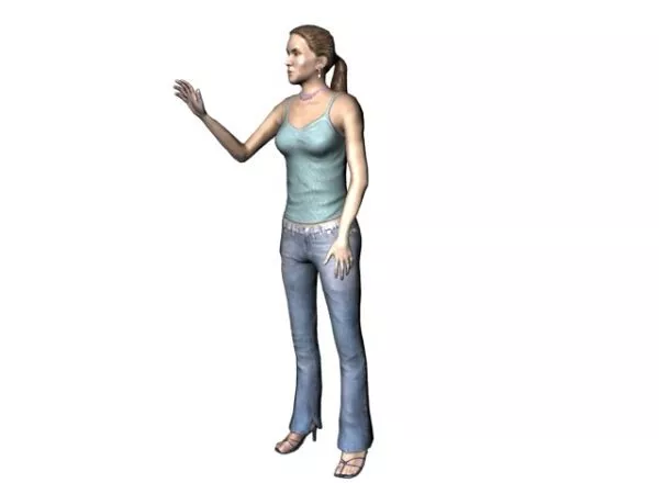 Character Woman In Spaghetti Top 3d model Character Woman In Spaghetti Top 3d model