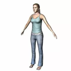 Character Woman In Spaghetti Standing 3d model
