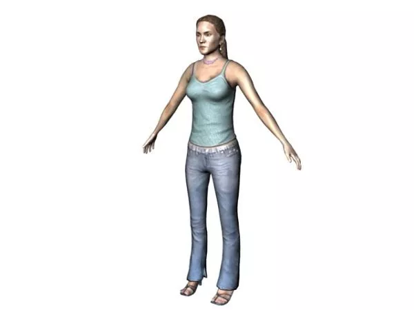 Character Woman In Spaghetti Standing 3d model Character Woman In Spaghetti Standing 3d model