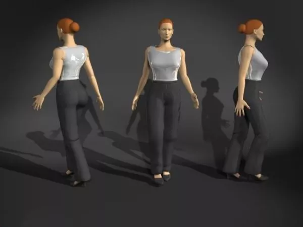 Character Woman In Walking Pose 3d model Character Woman In Walking Pose 3d model
