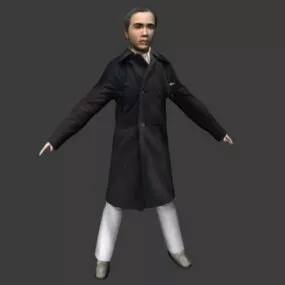 Character Woman In Winter Clothes 3d model