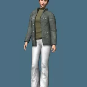 Woman In Winter Clothes Rigged 3d model