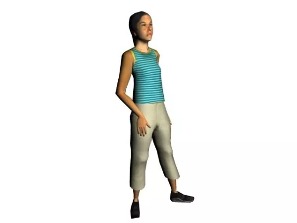 Woman Character Looking Ahead 3d model Woman Character Looking Ahead 3d model