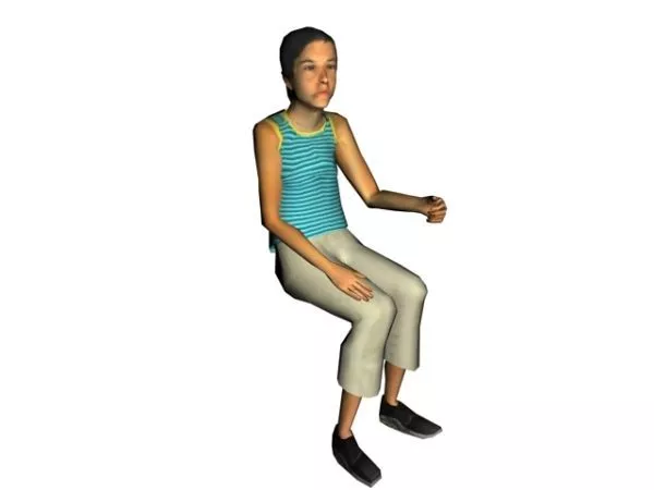 Woman Sitting And Drink Character 3d model Woman Sitting And Drink Character 3d model